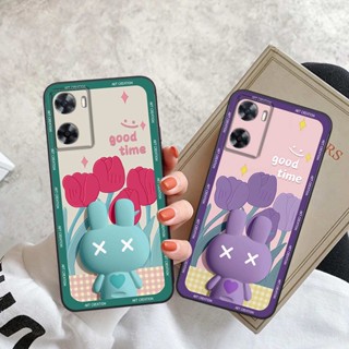 Ốp lưng Oppo A77s hình thỏ hoa cute, hiệu ứng 3D, ốp lưng thời trang giá rẻ