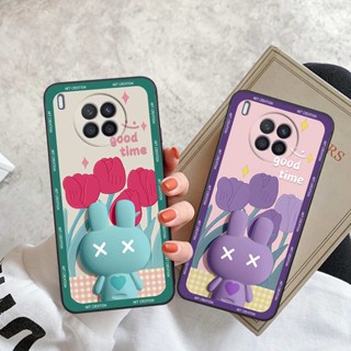 Ốp lưng Huawei Nova 8i hình thỏ hoa cute, hiệu ứng 3D, ốp lưng thời trang giá rẻ