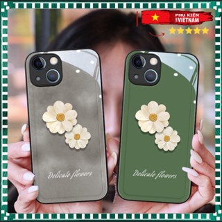Ốp lưng bằng kính iphone 6/ 7/ 8/ X/ Xsmax/ 11/ 12/ 13 /14 PRO/ PLUS/ PROMAX HOA CÚC XANH, XÁM 2023