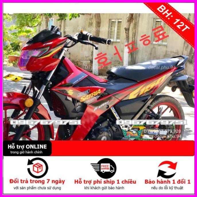 Tem Rời Dán Xe Satria Đỏ candy