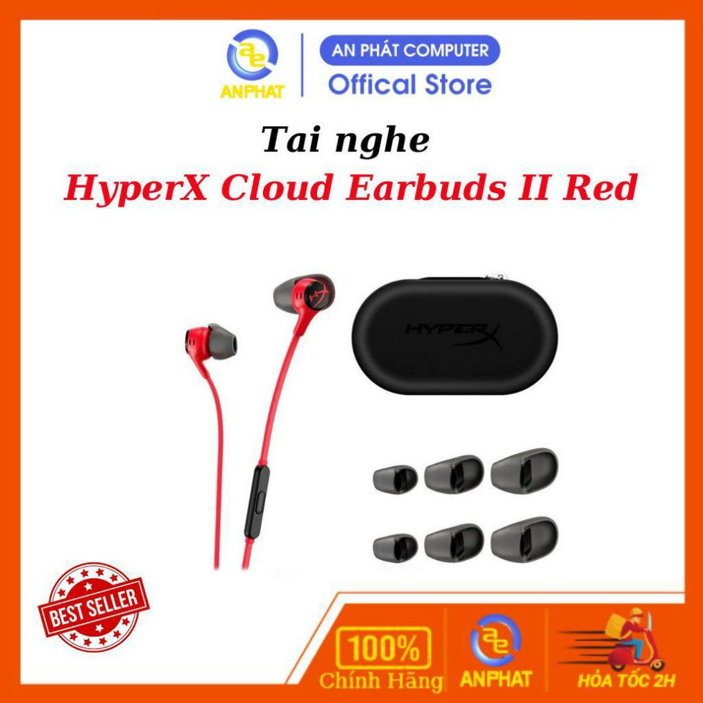 Tai nghe HyperX Cloud Earbuds II Red - Hàng Chính Hãng - Bảo Hành 24 Tháng