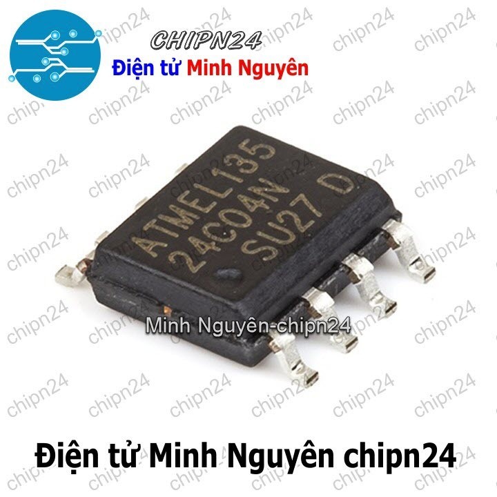 [2 con] (SOP) IC Dán 24C04 SOP-8 (SMD) (AT24C04 IC Nhớ EEPROM)