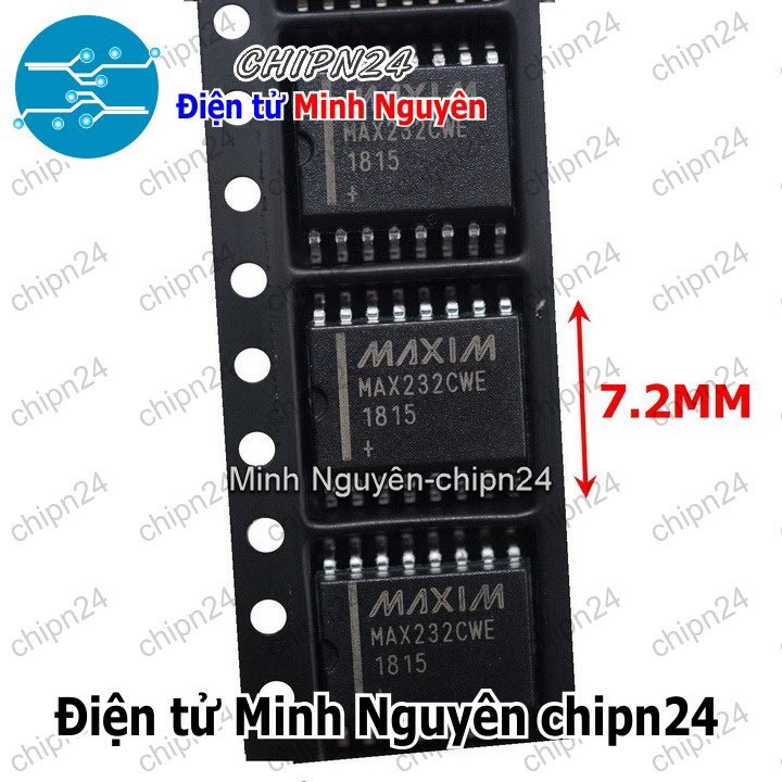 [1 con] (SOP) IC Dán MAX232 WSOP-16 7.2mm Hàng Tốt (SMD) (MAX232CWE MAX232EWE RS232)