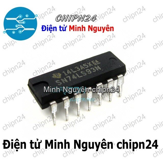 [1 con] (DIP) IC 7493 74LS93 DIP-14 (74LS93N) (IC Bộ đếm nhị phân)