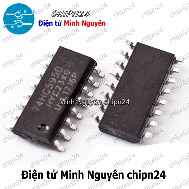 [4 con] (SOP) IC Dán 74HC595 SOP-16 (SMD) (74HC595D) (IC ghi dịch 8bit )