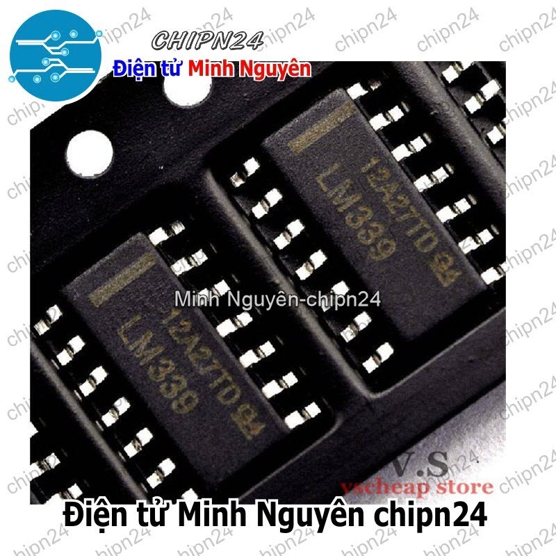 [4 con] (SOP) IC Dán LM339 SOP-14 (SMD) (LM339DR) (IC khuếch đại thuật toán OpAmp)
