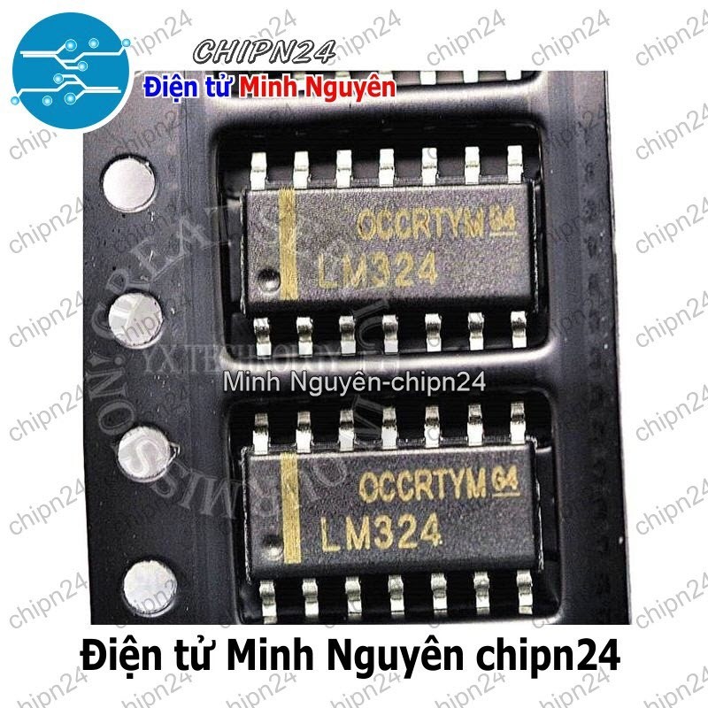 [5 con] (SOP) IC Dán LM324 SOP-14 (SMD) (LM324DR) (IC khuếch đại thuật toán OpAmp)