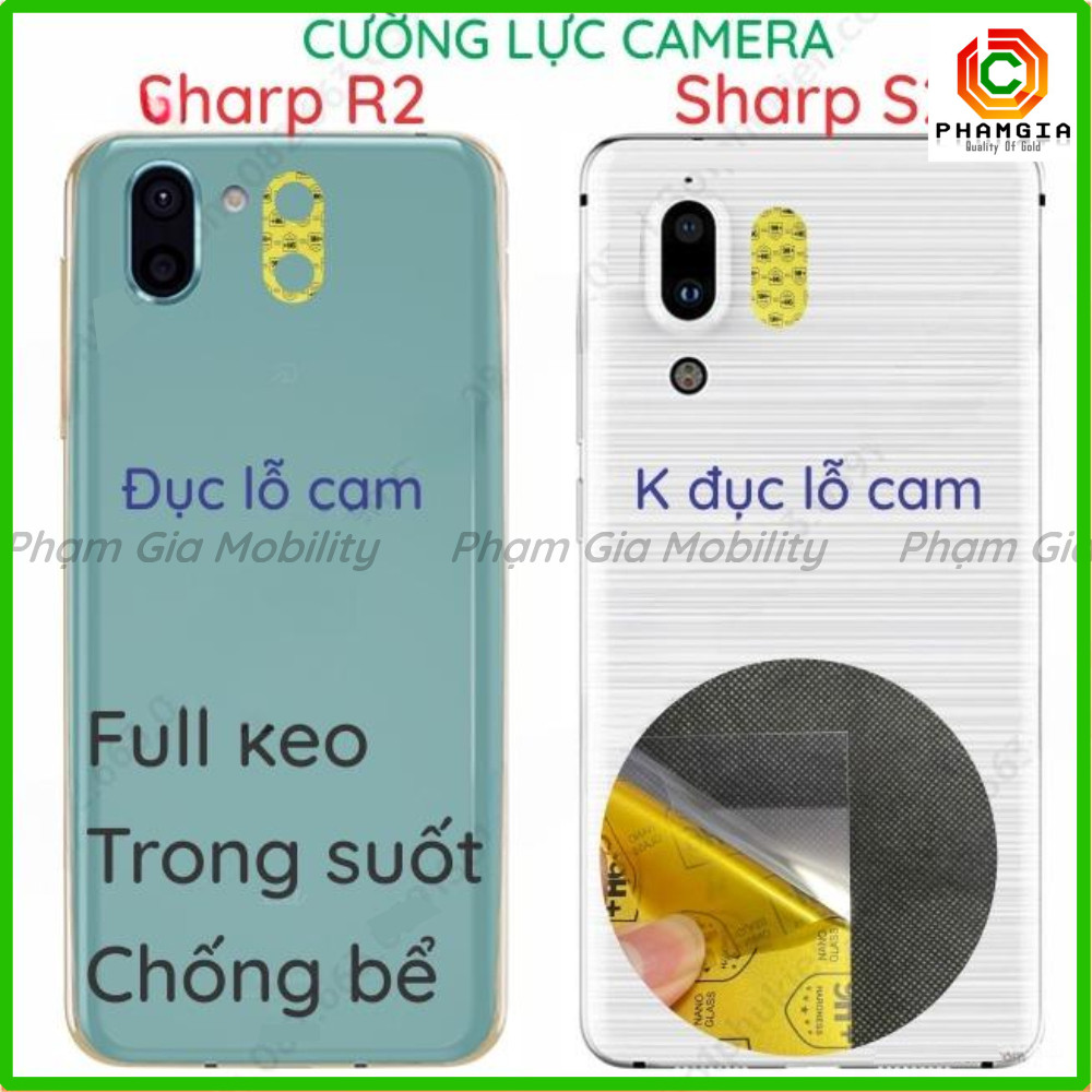 (Mua 1 tặng 1) Cường lực camera sharp aquos s2 , sharp R2