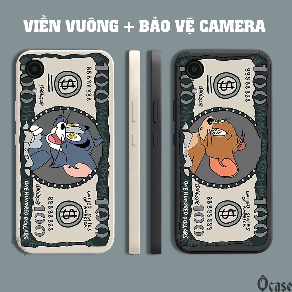 Ốp lưng Samsung A03 Core in hình Mèo và Chuột cạnh viền vuông có bảo vệ camera