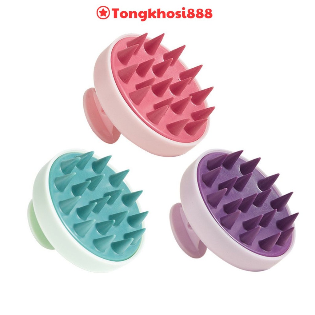PVN66603 Bàn chải dầu gội silicon sạch gàu massage da đầu dầu gội ma thuật lược massage chống ngứa thiết bị gãi
