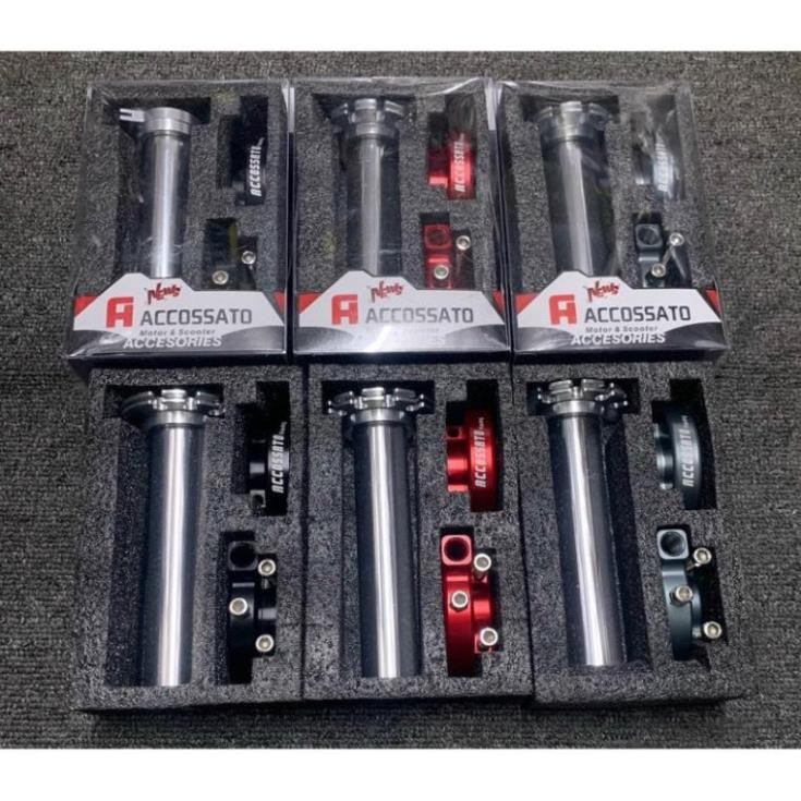 Cùm tăng tốc Accossato nhôm cnc nguyên khối full box hàng cao cấp loại 1 cho mọi loại xe . DoChoiXeMayShop