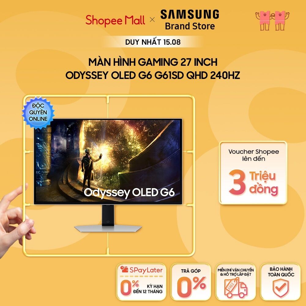 [FREE SHIP] Màn Hình Gaming Samsung 27 Inch Odyssey OLED G6 G61SD QHD 240Hz LS27DG610SEXXV