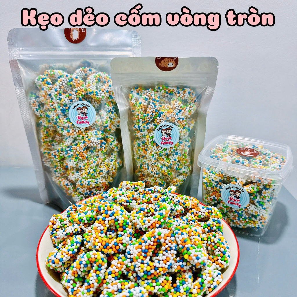 Kẹo Dẻo Bọc Cốm Cầu Vồng: Thiên Chua, Mâm Xôi, Giòn Rụm Shopanvathcm