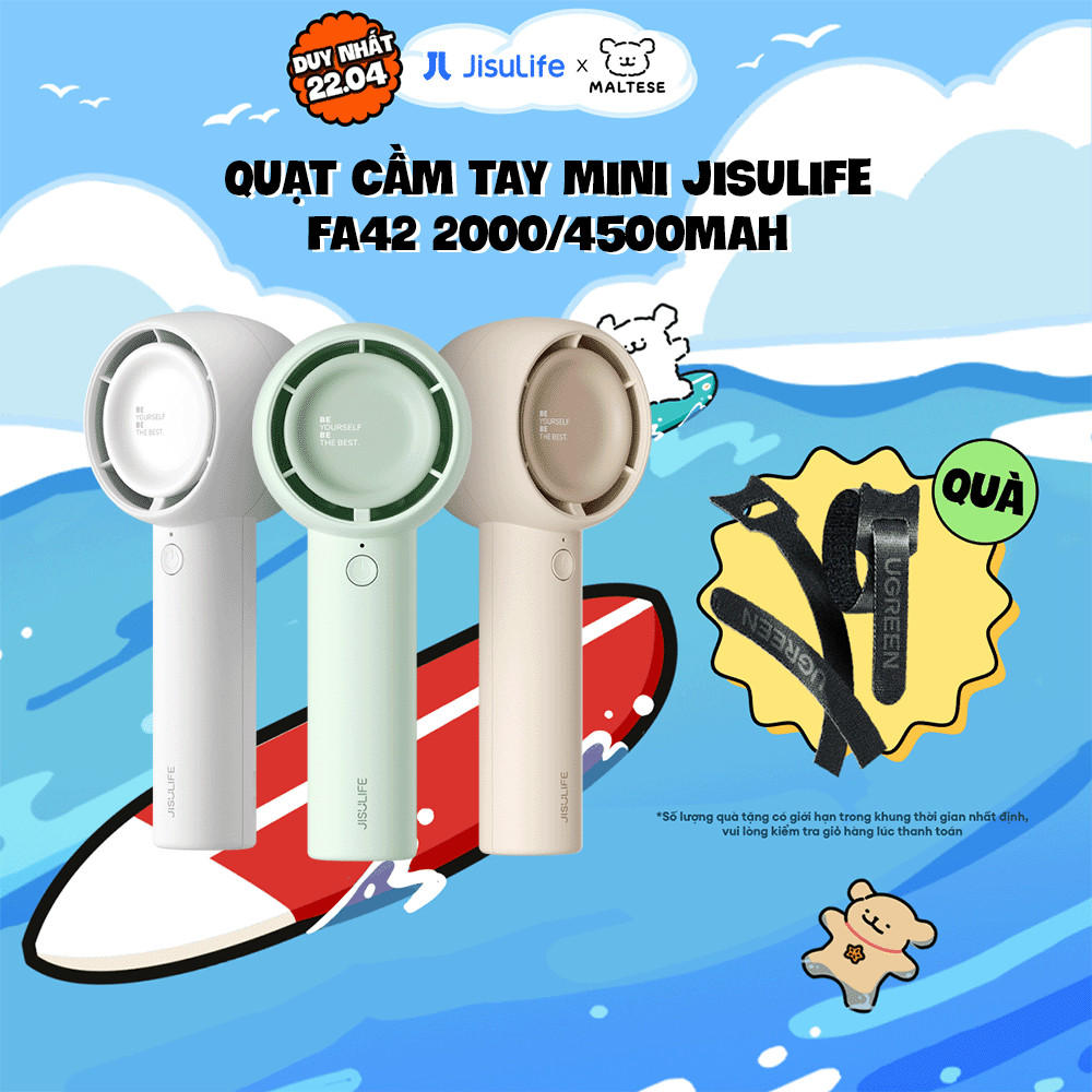 Quạt Cầm Tay Mini JISULIFE FA42 Siêu Mát - Sạc Nhanh - Pin 2000/4500mAh Sử Dụng Lên Đến 7H-16H Chính Hãng - BH 12 Tháng