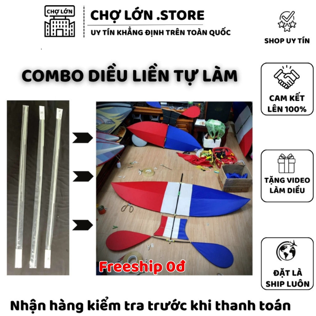 Combo Cáp Quang [ không kèm vải hoặc áo ] Làm Diều Sáo 2m 1m7 1m5 1m 80cm – Đại Trà, Song Vân, Chính Mỹ, Mẹ Bồng Con