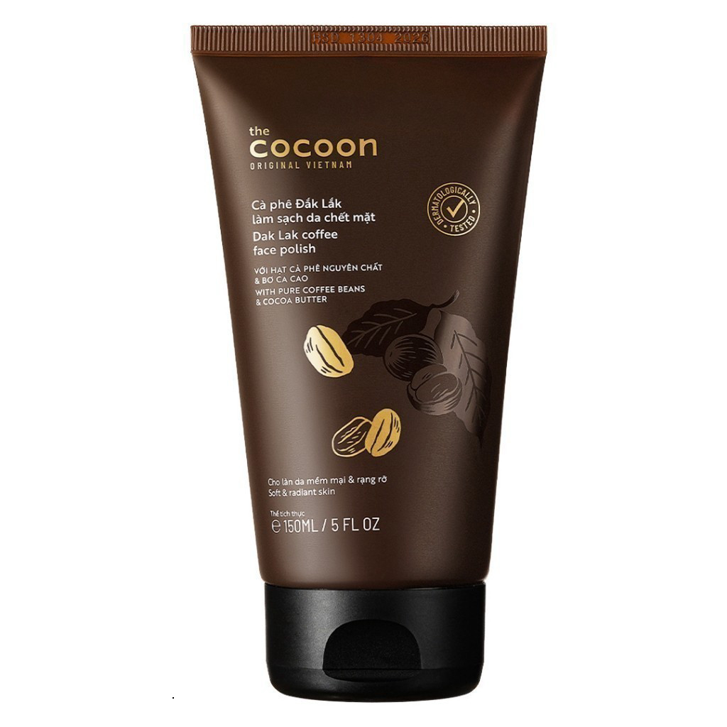 Tẩy da chết mặt Cocoon cà phê Đắk Lắk làm sạch da mặt cho làn da mềm mại,rạng rỡ 150ml Duduhouse