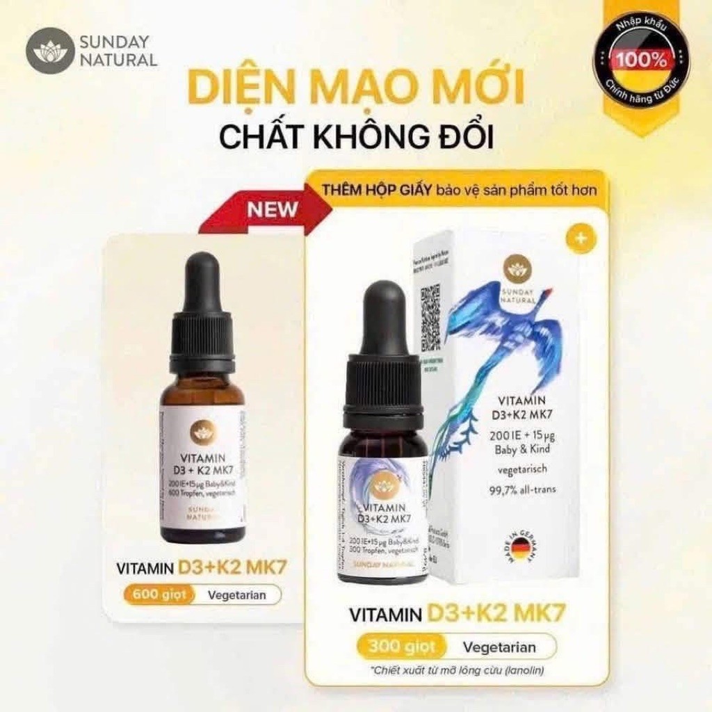 Vitamin D3k2 Mk7 Đức mẫu mới 10ml