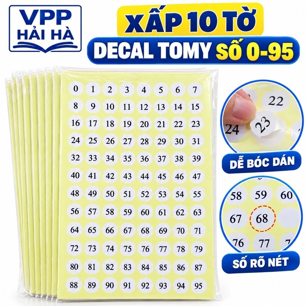 2 XẤP Decal tomy số 0-95