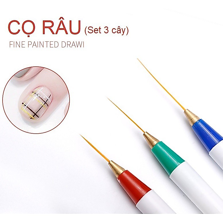 Set cọ râu 3 cây