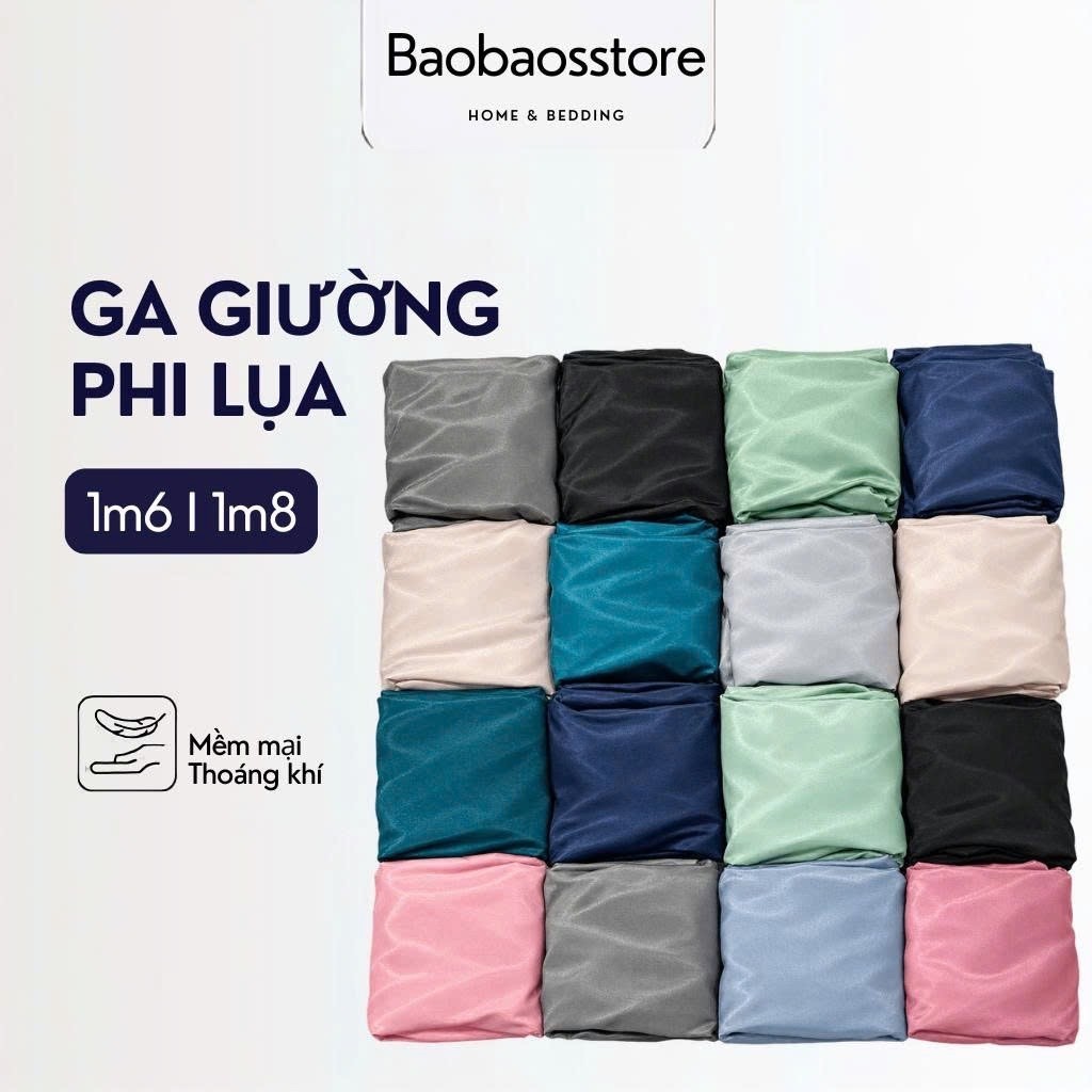 Tấm drap phi lụa, ga phi lụa lẻ ( ko có vỏ gối) - M2 M4 M6 M8