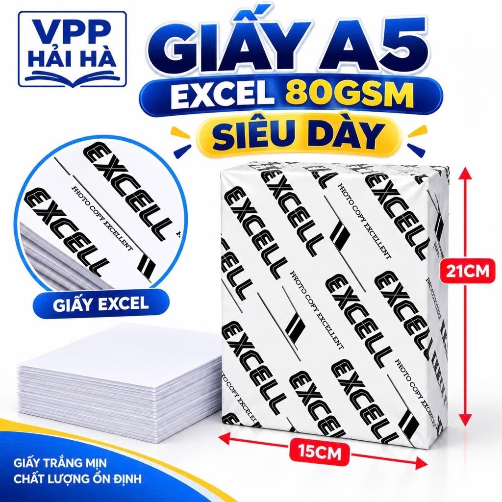 Giấy A5 Excel 80 gsm