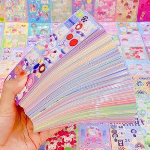 Set 100 tấm sticker lấp lánh dán sổ trang trí, trang trí ốp điện thoại, toploader