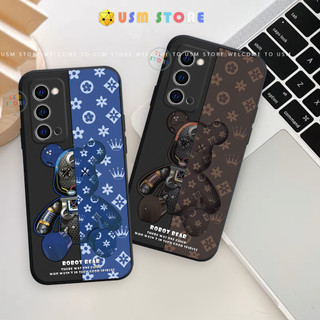 Ốp lưng OPPO Realme 5/Realme 5S/Realme 5 Pro/Realme C2/Realme C17/Realme C25/Realme 25S/Realme C12, Bearbrick xanh nâu