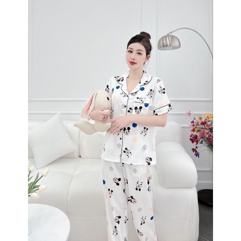 Đồ Bộ Pijama Lụa Mango Cao Cấp Hàng Có Size