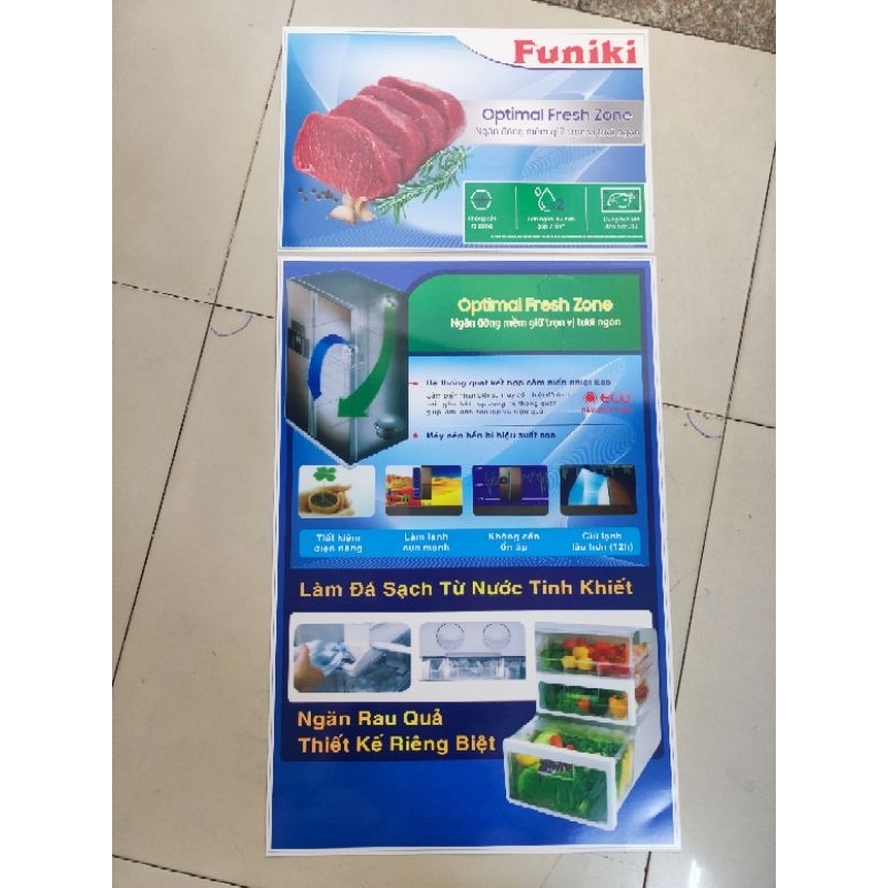 tem dán tủ lạnh Funiki