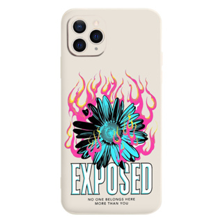 Ốp lưng dẻo iPhone hoa xanh lửa hồng cực chất cho 14 13 12 Mini 12 Pro Max 11Pro Pro Max/ Xs Max/ XR 7 SE e4764