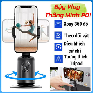 Gimbal Điện Thoại 360-P01 Giá Đỡ Theo Dõi Khuôn Mặt Cho Quay Video, Livestream, Tiktok, Tự Động Xoay 360º, Để Bàn