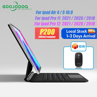 GOOJODOQ Magic Bàn Phím Cho Ipad Air 4/5 Pro 11 12.9 Kèm Bàn Phím Bluetooth Không Dây Bàn Di Chuột 2020 2021 Smart Cover