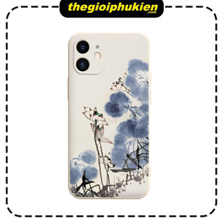 ỐP IPHONE cạnh vuông BVC hoa tím nhẹ nhàng ip 7 8 Plus 6 6s Plus 11 13 12 14 Pro MAX XR X XS MAX - e6607