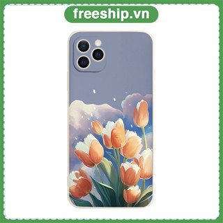 Ốp lưng iphone mềm độc lạ hoa tulip lãng mạn đủ mã cho Iphone 7 8 Plus SE X XS XS Max 11 12 13 14 Pro Max