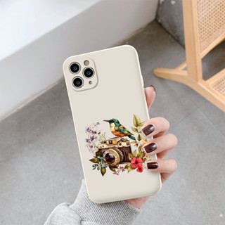 Ốp lưng dẻo iPhone Chim sẻ xanh trên máy ảnh 14,13,12 Mini,12 Pro Max,11,11 Pro,11 Pro Max/Xs Max/XR 7 e5717