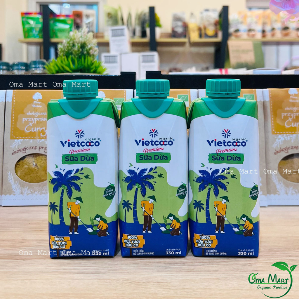 Sữa Dừa Hữu Cơ Vietcoco 330ml - Sữa Dừa Uống Liền, Béo Ngậy, Ăn Kiêng, Thuần Chay Vegan