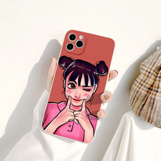 Ốp lưng dẻo iPhone cô bé áo hồng nháy mắt siêu xinh 14,13,12 Mini,12 11,11 Pro,11 Pro Max/Xs Max/XR 7 e5737