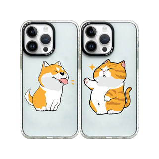 Ốp iphone chống sốc camera viền đen họa tiết cặp đôi mèo béo cute iphone 14 13 12 pro Promax 6 7 8Plus X XR XSMAX