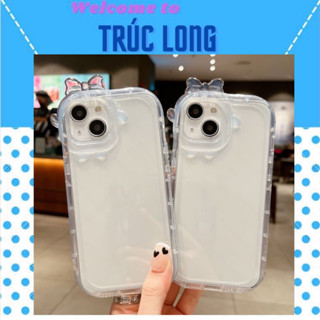 Ốp lưng cạnh vuông nơ camera hình vuông trong suốt 11 pro max .12 pro max .13 pro max .14 pro max