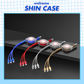 Cáp Sạc cuốn rút gọn 3 đầu cho Pin Dự Phòng Cáp Sạc Tai nghe Bluetooth  - Shin Case