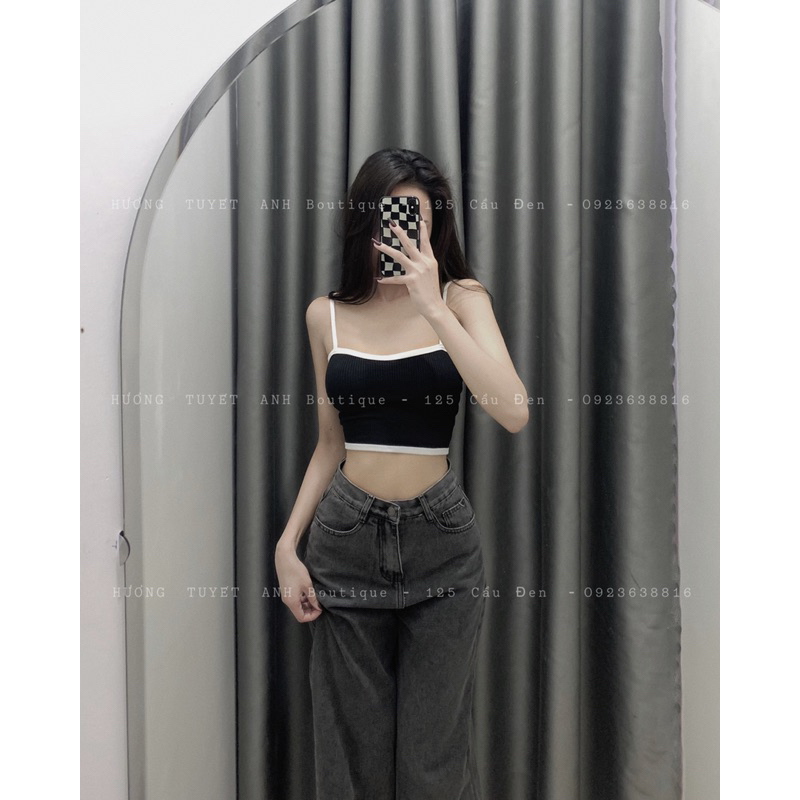 Áo 2 dây viền