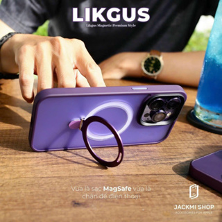 Ốp likgus chống bám vân tay hỗ trợ sạc kèm iring cho iphone 14 Pro / 14 Pro max