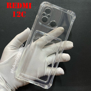 Ốp Lưng Xiaomi Redmi 12C Trong Chống Sốc Gù Bảo Vệ Camera Kèm Ngăn Đựng Thẻ Card, Hình Ảnh