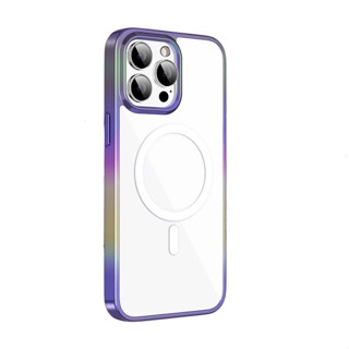 Ốp lưng X-LEVEL Streammer lưng trong suốt viền màu titan hỗ trợ sạc không dây cho IPHONE 14 pro max 14 pro 13 promax