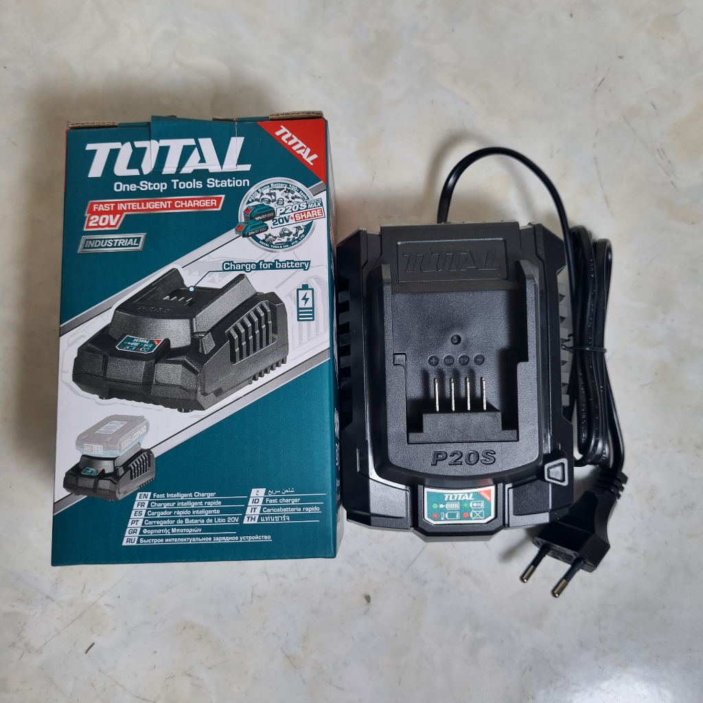 Đế Sạc Pin 20V TOTAL TFCLI2001 - Sạc Nhanh 2.0Ah Trong 1 Giờ, Chip Thông Minh Bảo Vệ Tuổi Thọ Pin