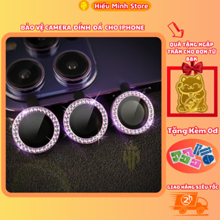 Bộ dán bảo vệ camera đính đá cho iphone 11 , 11 pro max , 12 pro max, 13 pro max, 14 pro max bảo về từng ống kính
