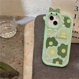 Ốp lưng nơ trong suốt mẫu Hoa Xanh