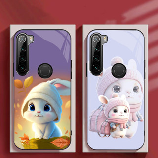 Ốp Lưng XIAOMI REDMI NOTE 8 Mặt kính hình thỏ ngộ nghĩnh, thiết kế độc quyền