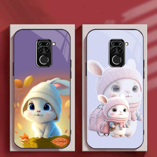 Ốp Lưng XIAOMI REDMI NOTE 9S, NOTE 9 , NOTE 9 PRO Mặt kính hình thỏ ngộ nghĩnh, thiết kế độc quyền
