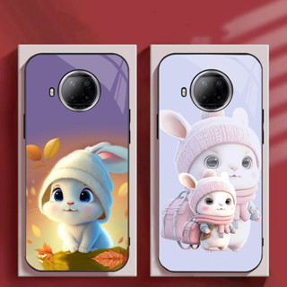 Ốp Lưng XIAOMI REDMI NOTE 9 PRO 5G, MI 10T LITE 5G Mặt kính hình thỏ ngộ nghĩnh
